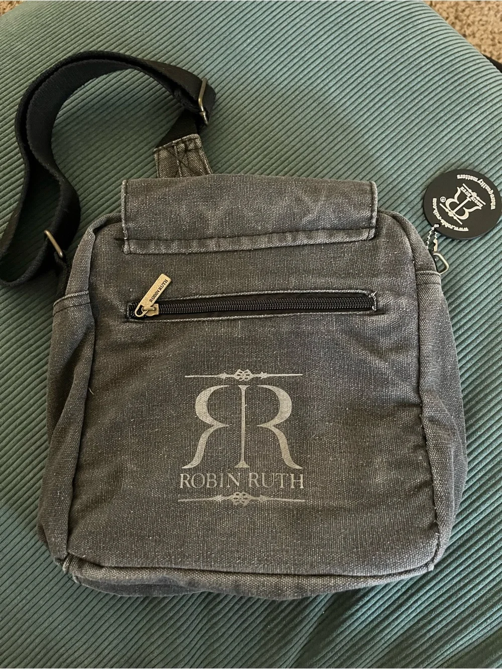 Charcoal NYC Graphic Messenger Bag with Adjustable Strap - Robin Ruth